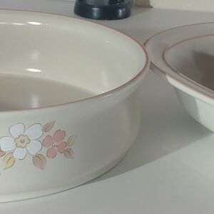 Chantilly Fleur de Paris hand decorated stoneware baking dishes (2 each)